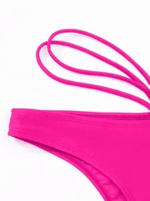 Cut Out Bikini Bottom - Hot Pink - View 6