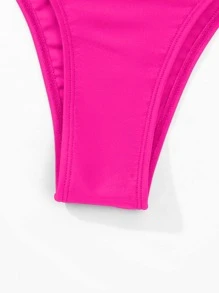Cut Out Bikini Bottom - Hot Pink - View 7