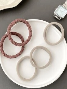 OUSEON 5 piezas Goma de pelo unicolor - Multicolor - Ver 2