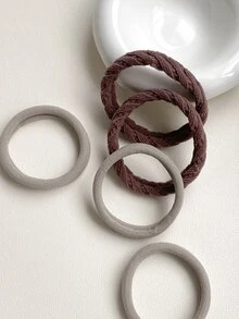 OUSEON 5 piezas Goma de pelo unicolor - Multicolor - Ver 4