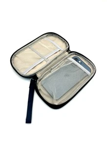 Cartera de viaje Titular de pasaporte familiar Estuche organizador de documentos Accesorios de viaje Bolsa de documentos Tarjetero - Gris Oscuro - Ver 7