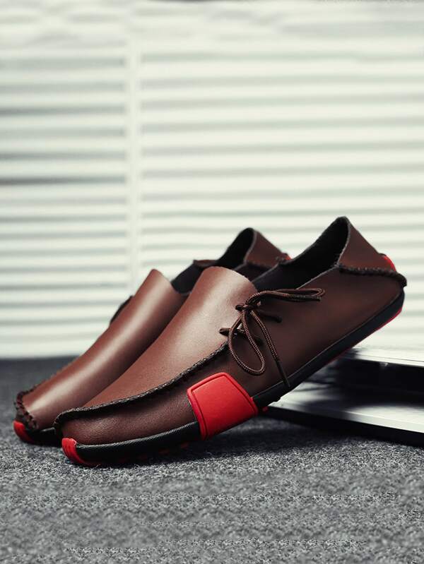 Men Lace Up Side Casual Loafers, Leisure Outdoor Flat Loafers SHEIN USA