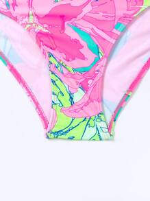 SHEIN Swim Conjunto de bikini con estampado tropical, push up, para playa de verano - Multicolor - Ver 7