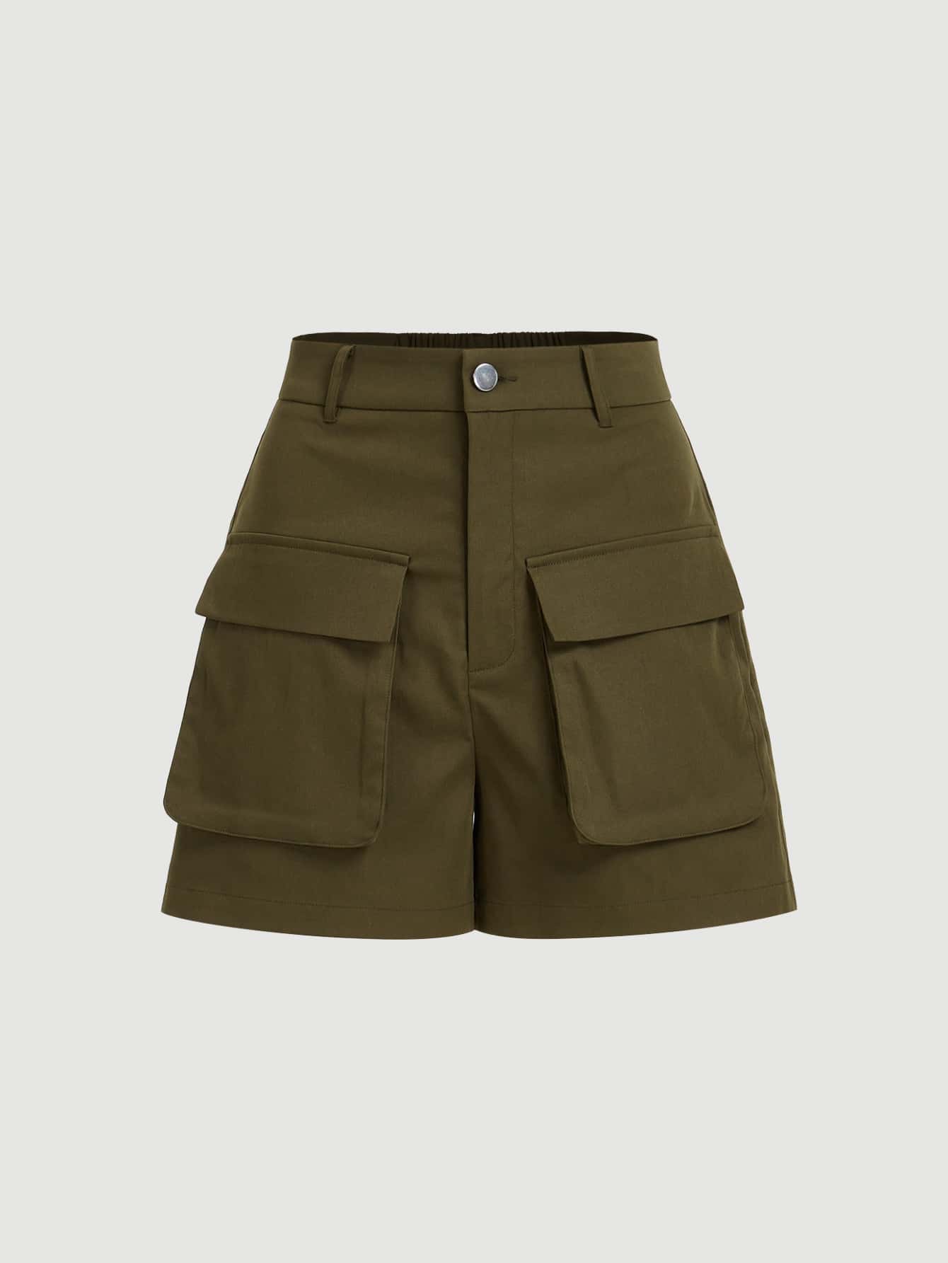 SHEIN MOD Flap Pocket Cargo Shorts - Army Green - View 1