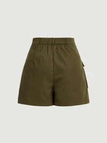 SHEIN MOD Flap Pocket Cargo Shorts - Army Green - View 2