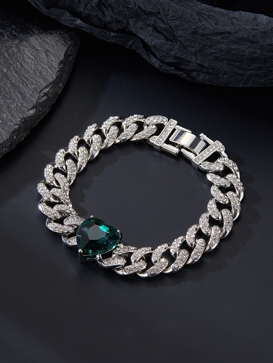 Hombres Pulsera con diseño de diamante de imitación