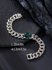 Hombres Pulsera con diseño de diamante de imitación