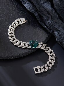 Hombres Pulsera con diseño de diamante de imitación