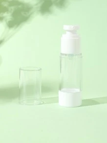 可重複使用便攜式空乳液分裝泵瓶1入組30毫升透明白色塑料圓形旅行必需品無氣化妝品空泵瓶用於水乳液存放化妝品容器 - 白色 - 查看 1