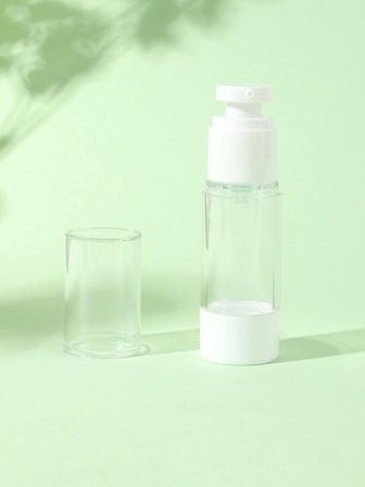 Reusable Portable Empty Lotion Subpackge Pump Bottle 1pc 30ml Transparent White Plastic Round Travel Essentials Airless Cosmetics Empty Pump Bottle For Water Emulsion Deposit Cosmetic Containers