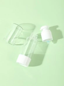 可重複使用便攜式空乳液分裝泵瓶1入組30毫升透明白色塑料圓形旅行必需品無氣化妝品空泵瓶用於水乳液存放化妝品容器 - 白色 - 查看 3