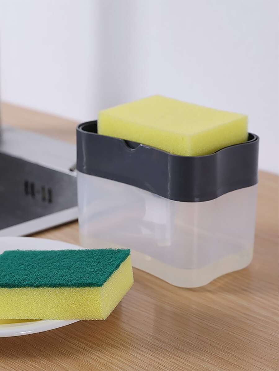 1 Hộp Đựng Xà Phòng Bằng Nhựa, Hàng Ngày Trong Suốt Loại Báo Chí Bình Đựng Chất Lỏng Cho Nhà Bếp - Màu xám đen - Xem 1