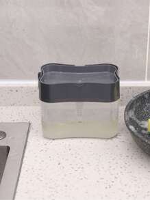 1 Hộp Đựng Xà Phòng Bằng Nhựa, Hàng Ngày Trong Suốt Loại Báo Chí Bình Đựng Chất Lỏng Cho Nhà Bếp - Màu xám đen - Xem 6