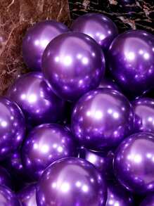 20pcs 5inch/12cm Metallic Mini Balloons For Wedding Birthday Party Decorations, Christmas - Purple - View 3