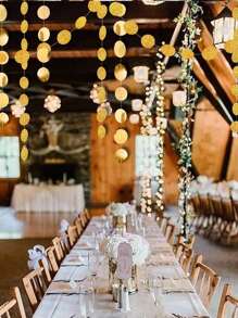 36pcs Round Glitter Banner, 4 Meters Long, Party Background Decoration,Christmas - Gold - View 2