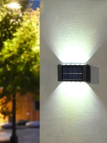 2 件/套 10 LED ABS 太阳能草坪灯，户外太阳能路径灯，户外花园照明，适用于路径、庭院、露台 - 白色 - 查看 1