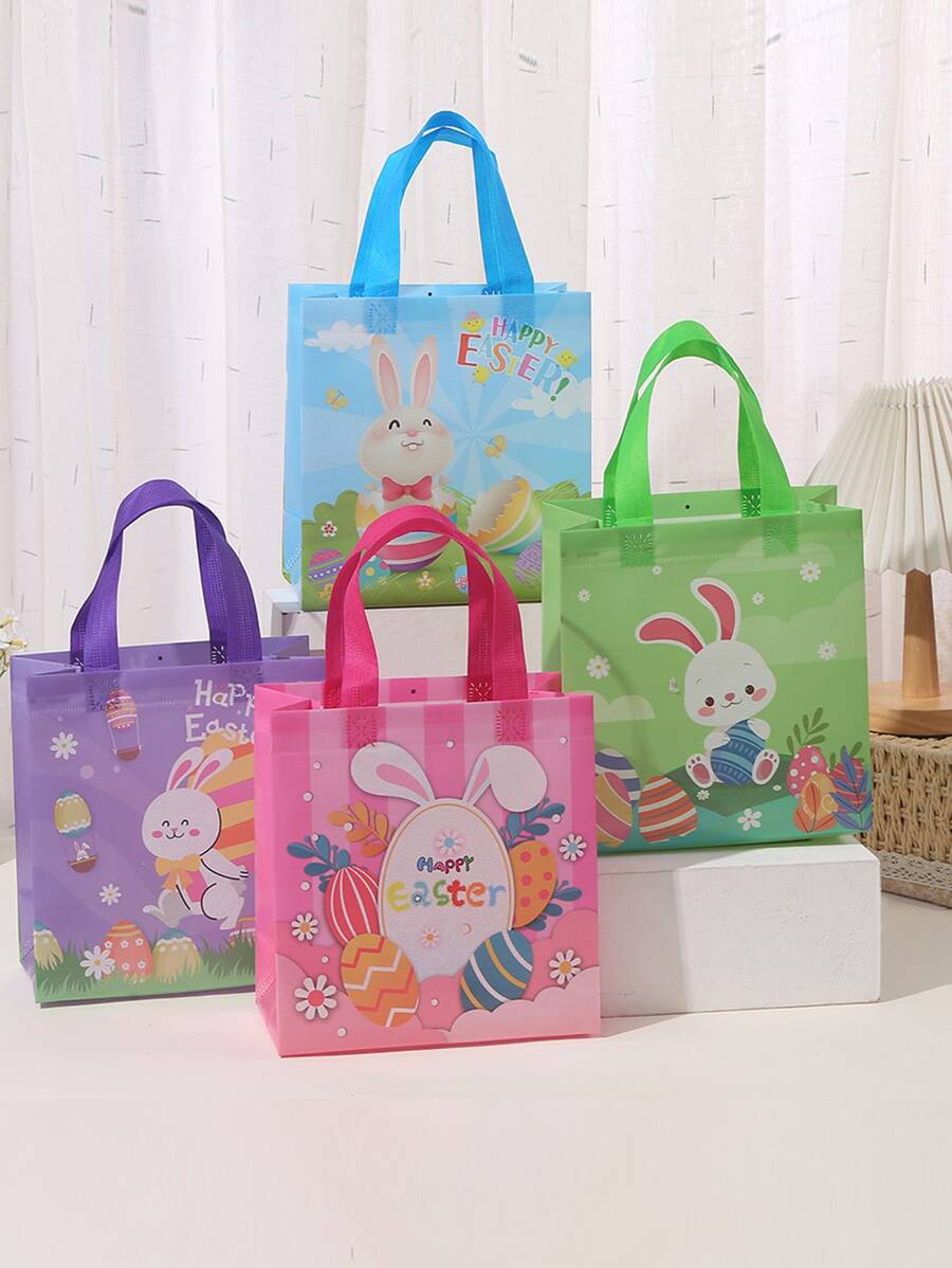 12 Cái/bộ Vải Không Dệt Tặng Túi Hoạt Hình Thỏ Phục Sinh & Trứng Hoa Văn Túi Gói Quà Cho Đảng lễ Phục Sinh Ngày - Nhiều màu - Xem 1