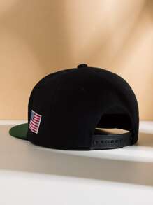 Men American Flag & Letter Embroidered Hip Hop Cap - Multicolor - View 2