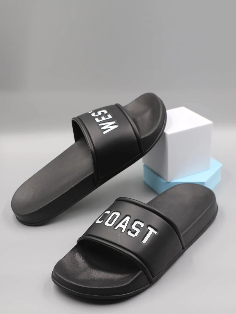 Dép xỏ ngón quai hậu nam mùa thu/đông màu đen thiết kế mới đi biển, đi chơi trong nhà, tiệc tùng - màu đen - Xem 1