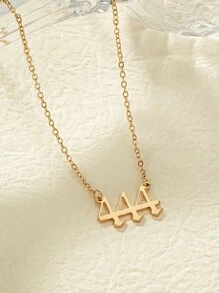 1入組時尚編號444女式吊墜項鍊適合日常裝飾 - 金黃色 - 查看 2