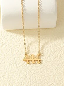 1入組時尚編號444女式吊墜項鍊適合日常裝飾 - 金黃色 - 查看 3