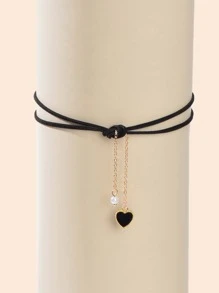vòng cổ quyến rũ trái tim - màu đen - Xem 5