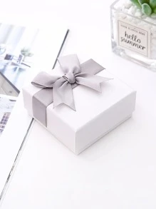 1入組綁結蝴蝶結裝飾隨機顏色首飾收納盒 - 白色 - 查看 3