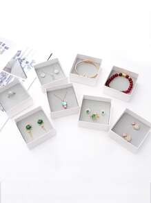 1入組綁結蝴蝶結裝飾隨機顏色首飾收納盒 - 白色 - 查看 4