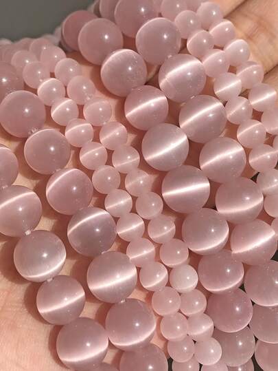 Natural Moonstone Cat Eye Stone Beads Round Loose Beads Spacer Beads Jewelry Making DIY Bracelet Necklace 15" 4/6/8/10/12mm
