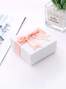 1入組綁結蝴蝶結裝飾隨機顏色首飾收納盒 - 白色 - 查看 5