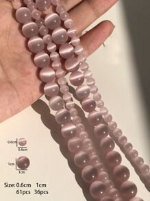 Đá Mặt Trăng Thiên Nhiên Đá Mắt Mèo Hạt Tròn Rời Hạt Miếng Đệm Hạt Trang Sức Làm Tự Làm Vòng Tay Vòng Cổ 15 "4/6/8/10/12 Mm - Hồng - Xem 5