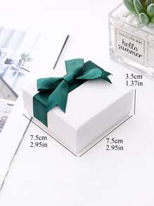 1入組綁結蝴蝶結裝飾隨機顏色首飾收納盒 - 白色 - 查看 6