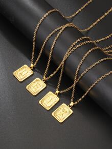 時尚流行1入組男士幾何魅力項鍊朋克嘻哈風格合金材料適合珠寶禮物和時尚外觀