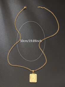 時尚流行1入組男士幾何魅力項鍊朋克嘻哈風格合金材料適合珠寶禮物和時尚外觀