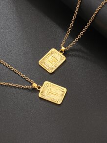 時尚流行1入組男士幾何魅力項鍊朋克嘻哈風格合金材料適合珠寶禮物和時尚外觀