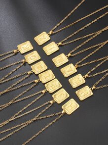 時尚流行1入組男士幾何魅力項鍊朋克嘻哈風格合金材料適合珠寶禮物和時尚外觀