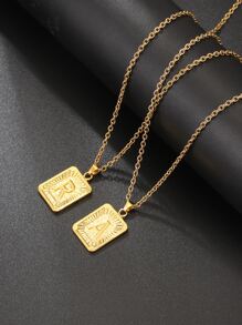 時尚流行1入組男士幾何魅力項鍊朋克嘻哈風格合金材料適合珠寶禮物和時尚外觀