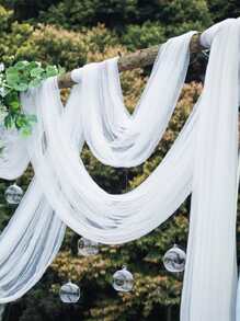 1pc Polyamide Chair Decoration, White Chair Sash For Wedding Party - White - View 2