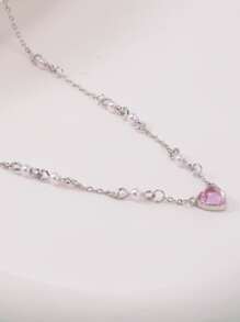 Collar con colgante de corazón de strass, regalo para el Día de San Valentín, para mamá, Día de la Madre