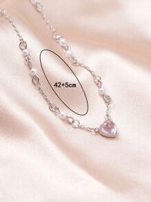 Collar con colgante de corazón de strass, regalo para el Día de San Valentín, para mamá, Día de la Madre