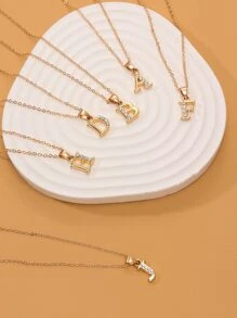 1入組字母墜飾項鍊 - 金黃色 - 查看 3