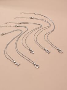 1 vòng cổ mặt dây chuyền tối giản - Bạc - Xem 2