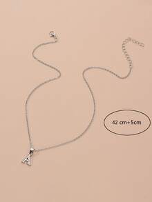 1 vòng cổ mặt dây chuyền tối giản - Bạc - Xem 4