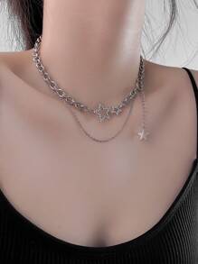 Chuỗi vòng cổ trang trí ngôi sao - Bạc - Xem 2