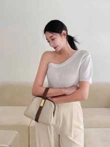 DAZY Eenkleurig Casual Gebreide top