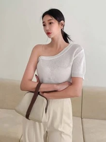 DAZY Eenkleurig Casual Gebreide top