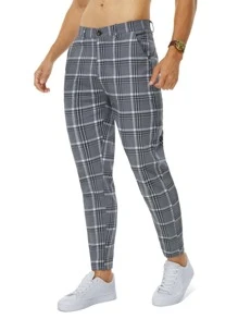 Manfinity Mode Quần túi xéo kẻ sọc nam - Xám - Xem 1