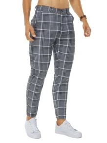 Manfinity Mode Quần túi xéo kẻ sọc nam - Xám - Xem 3