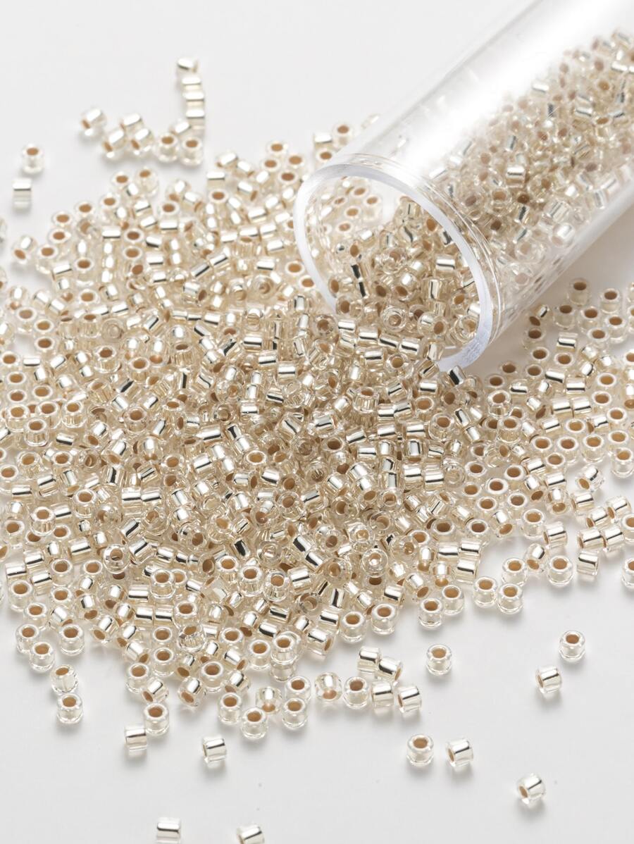 1200pcs/tube 2.0mm Silver-lined Glass Seed Beads, Bohemian Style Loose Beads For Embroidery, Jewelry Making - Clear - View 1