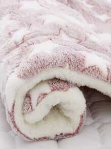 1 件装毛绒粉色星形长方形可洗保暖宠物床，适合中小型猫，四季皆宜 - 粉色 - 查看 3